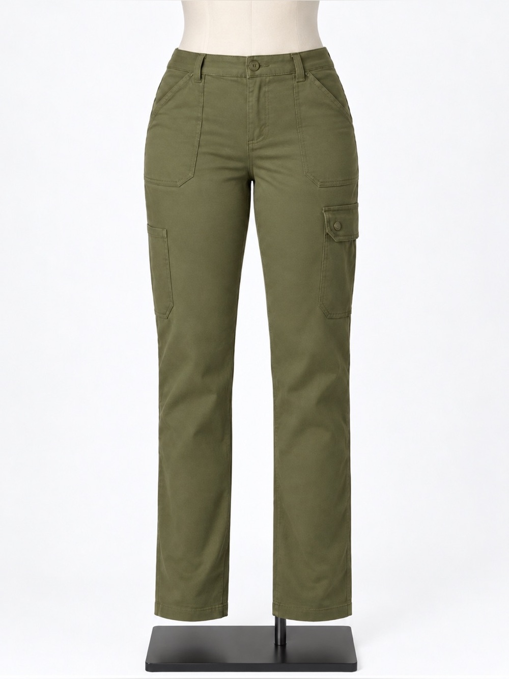 Duluth Womens Cargo Pants Sz 14 Olive Flex Fire Hose Slim Leg (36 X 31.5)
